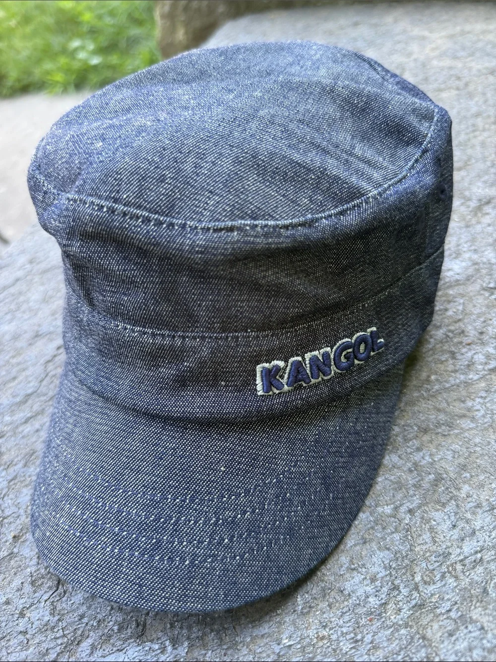 Kangol Navy Denim Cadet Cap with Embroidered Logo
